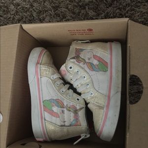 Unicorn rainbow vans size 5.0